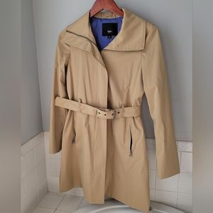 Mossimo Womens Jacket Rain Trench Zip Pockets Belted  Small